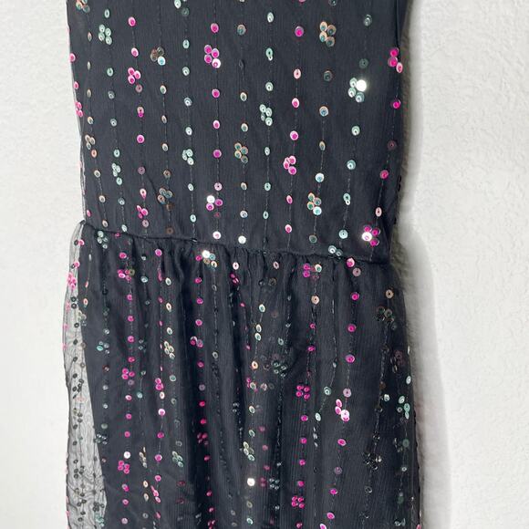 Wonder Nation Black Dress with Pink and Silver Sequins girls size 6/6x - Picture 2 of 4